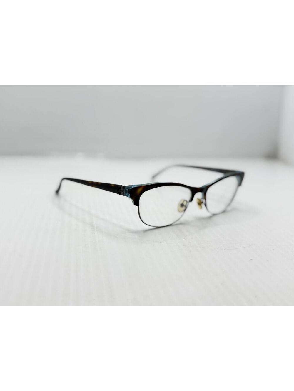 Helium Eyeglasses Semi Rimless Rectangular Tortoise Blue Frames Only